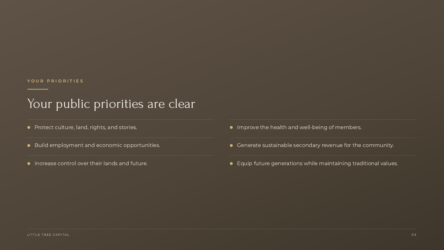 Slide 4 — Your Priorities — Overview