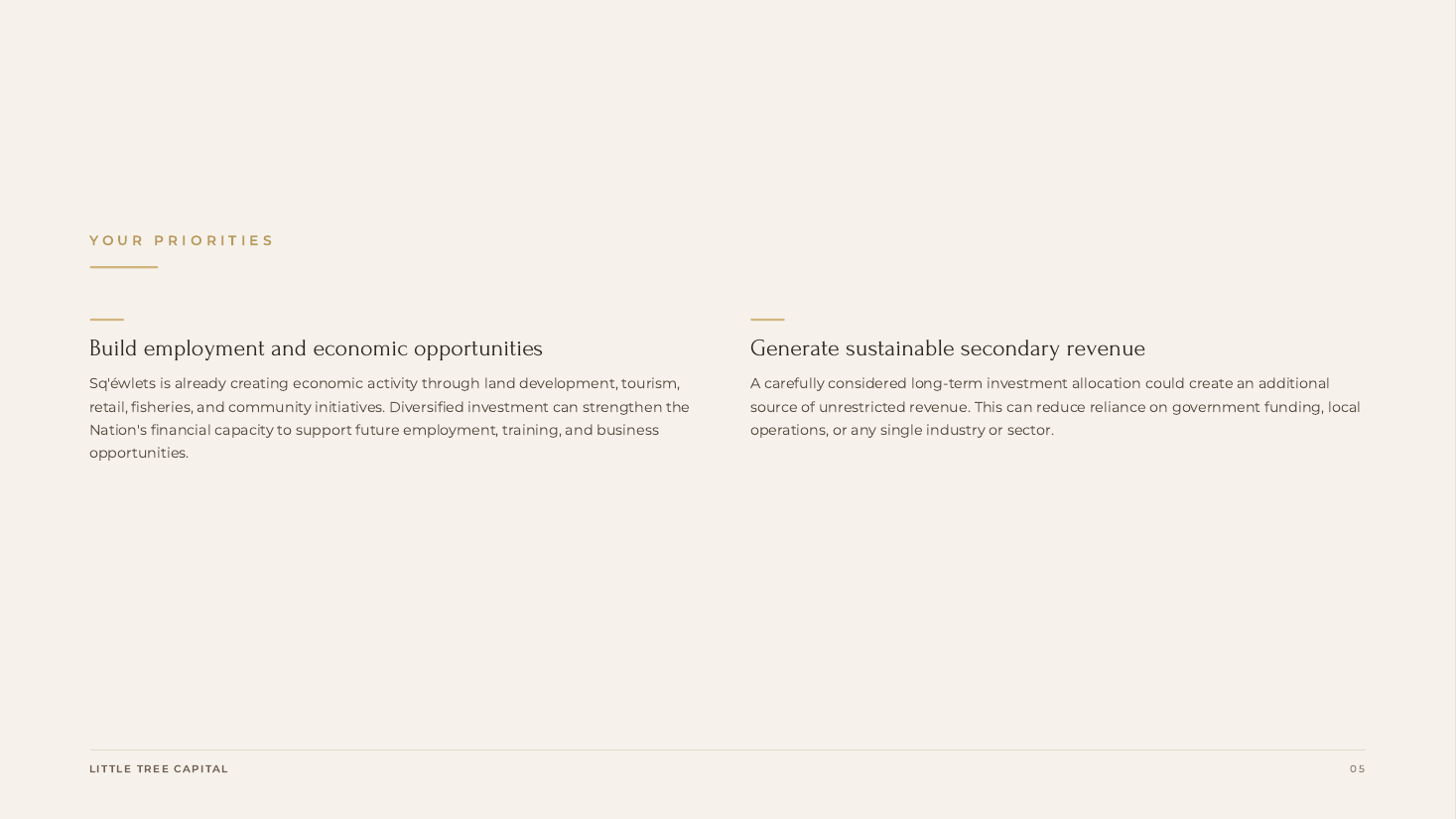 Slide 6 — Your Priorities — Employment & Revenue